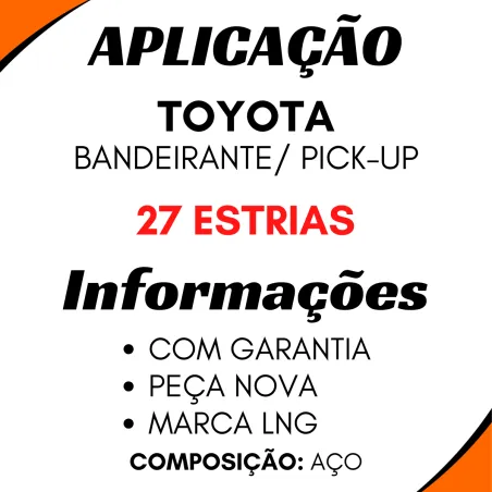 Ponteira Cardan (C/Rosca) Toyota Bandeirantes/ Pick-Up 27 Estrias