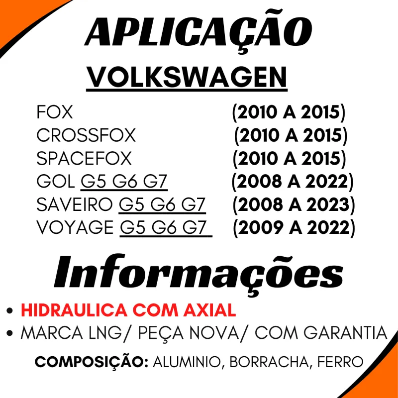 Caixa Direção Vw Space/Cross/Fox (10/...) Gol/Saveiro G5/G6