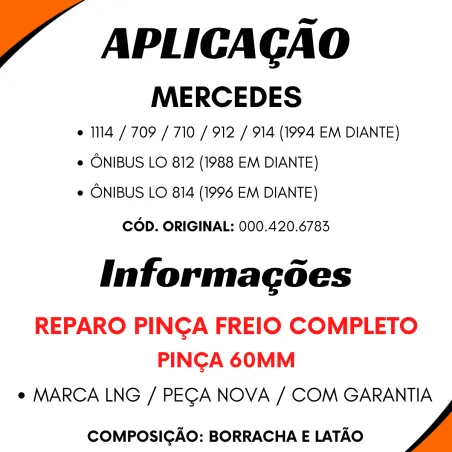 Reparo Pinça Freio Mbb 709 912 Lo812 710 Lo814  914 1114