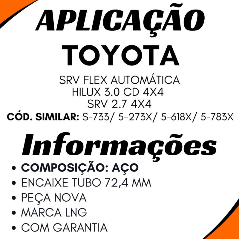 Garfo Câmbio 72,4 Mm Toyota Hilux 3.0 Cd 4x4/ Srv 2.7