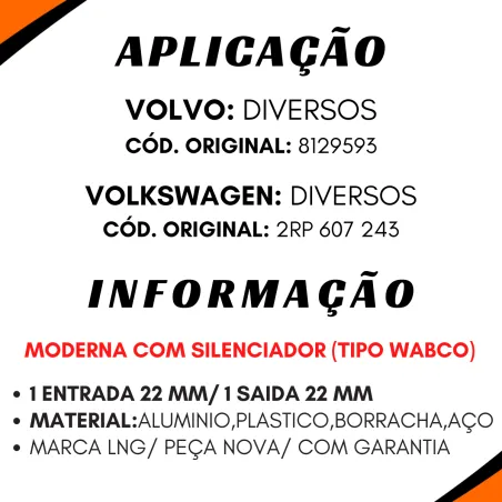 Válvula Regulador Pressãombb Todos C/Freios Ar Moderna Com