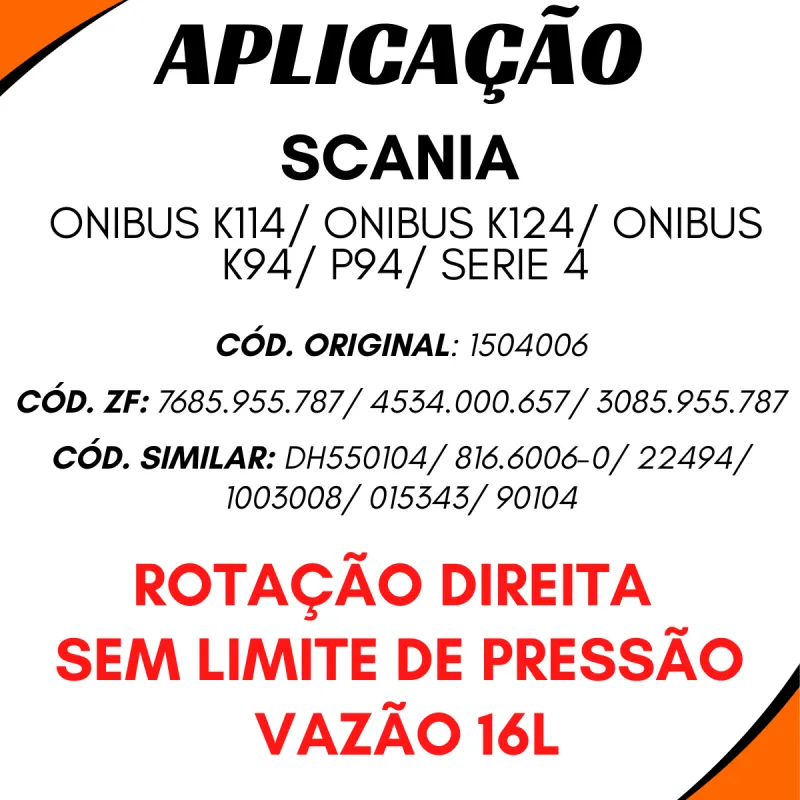 Bomba Direção Hidráulica Série 4/ P94/ K94/ K124/ K114