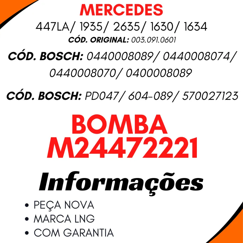 Bomba Alimentadora Mbb 003.091.0601 Iveco 8093372 Scania 1307770