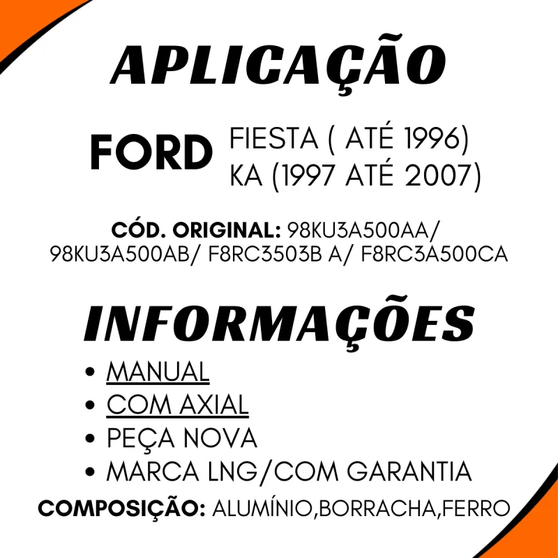 Caixa Direção Manual Fiesta (...1996) Ka (1997/2007)