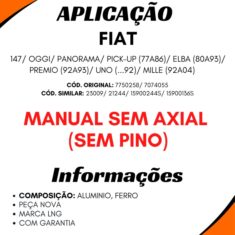 Caixa Direção Manual 147/ Oggi/ Panorama/Mille S/Axial