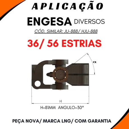 Junta Coluna Direção Engesa 36/ 56 Estrias (Aço)
