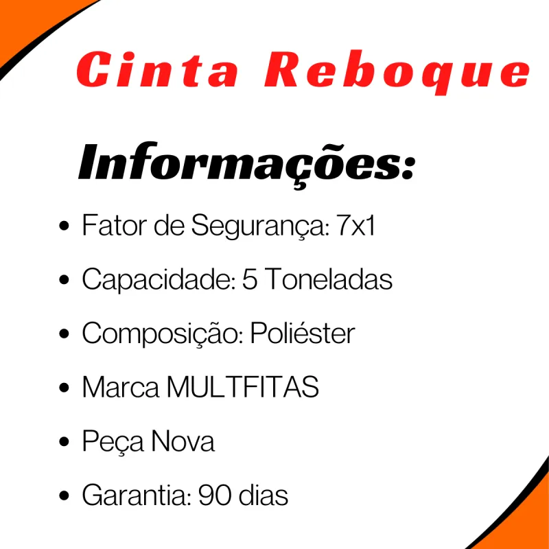 Cinta Reboque Veiculos 35 Toneladas 6 Metros 15 Cm Largura