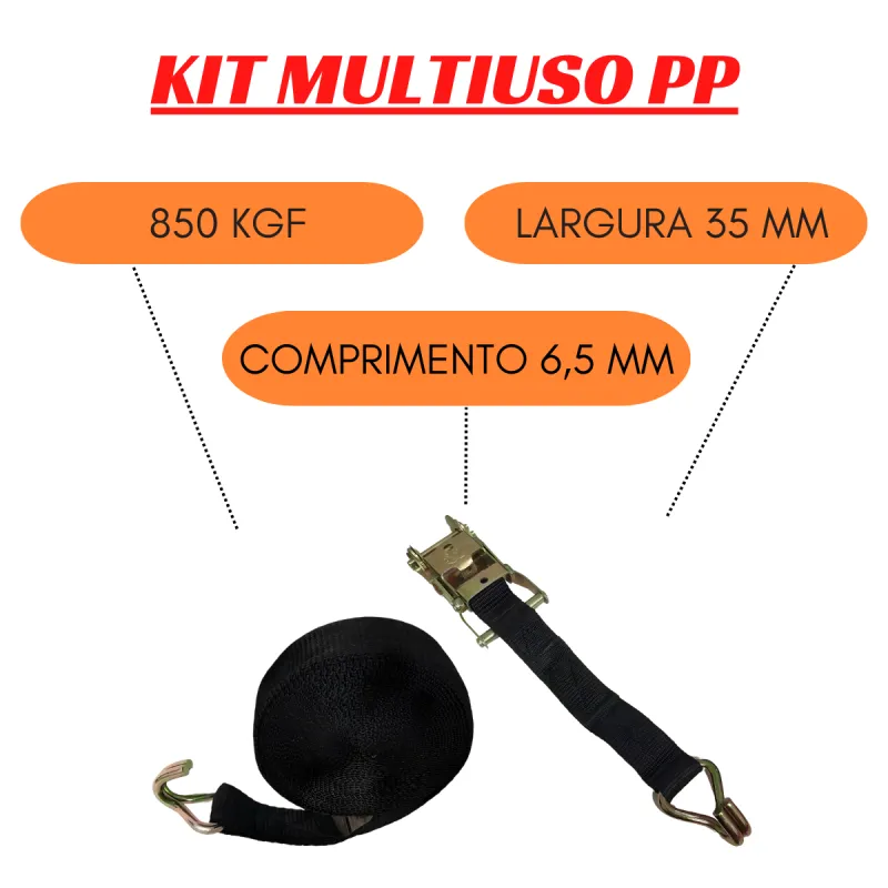 Kit Catraca + Cinta Amarracao Moto E Jet Ski 5 Metros