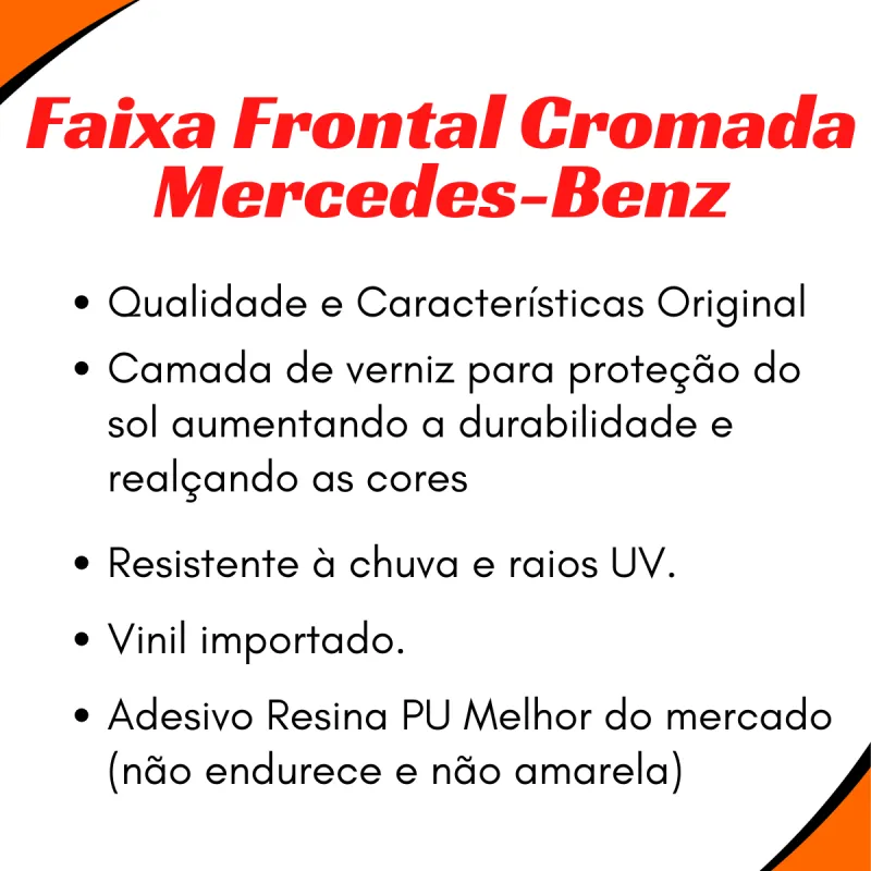Adesivo Testeira Quebra Sol Caminhão Mercedes Benz Cromado