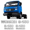 Adesivos 8-150 Worker Emblemas Caminhão Volkswagen Cromado