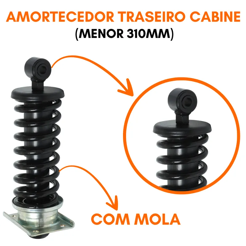 Amortecedor Cabine Tras. Axor 2533/ 2625/ 2628/ 2825/ 2828/ 2831/
