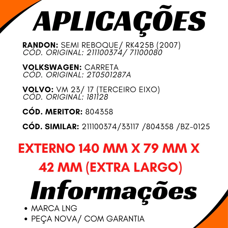 Rolamento Roda  Randon 804358 Volvo 181128