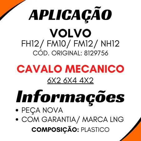 Paralama Traseiro Tracao Volvo Fh12/ Fm12/ Fm10/ Nh12 Cavalo Mecanico