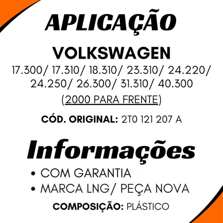 Saia Radiador Plast. Vw (2000...) 2t0 121 207 A