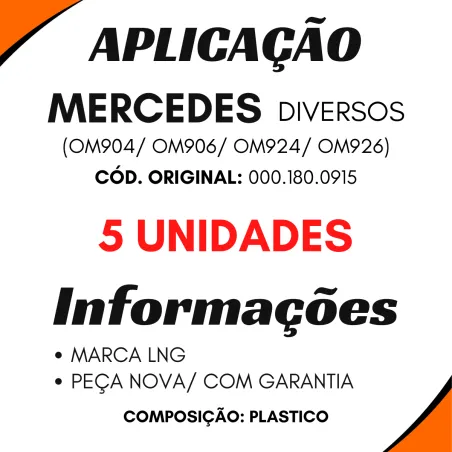Kit 5 Válvulas Bomba Óleo Mbb Om904/ Om906/ Om924/ Om926 Plastica