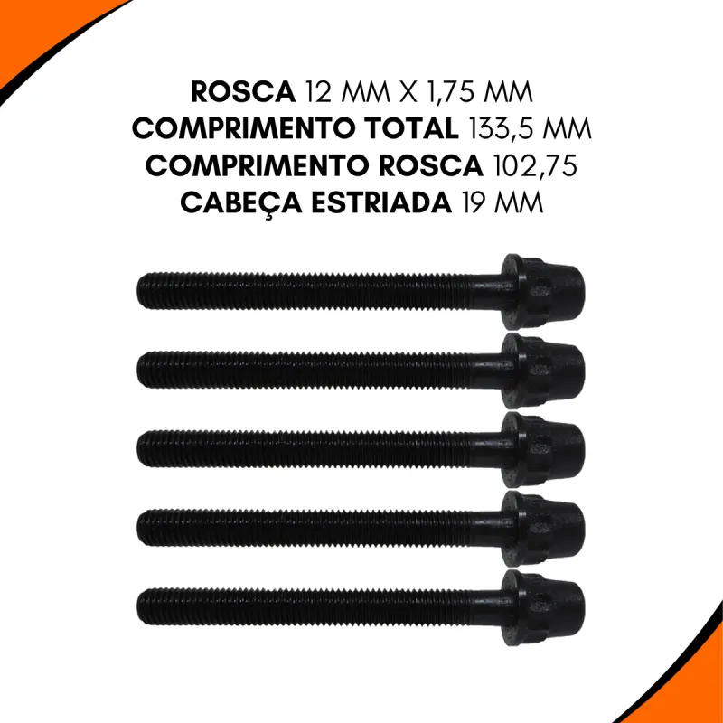 Kit 5 Parafusos Cabecote Mbb 364/ 364a/ 364la/ 366/ 366a/ 366la