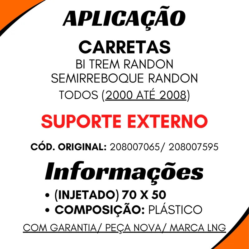 Paralama Traseiro Carretas Semirreboque / Bi-Trem Modelo Randon