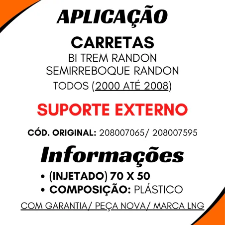 Paralama Traseiro Carretas Semirreboque / Bi-Trem Modelo Randon
