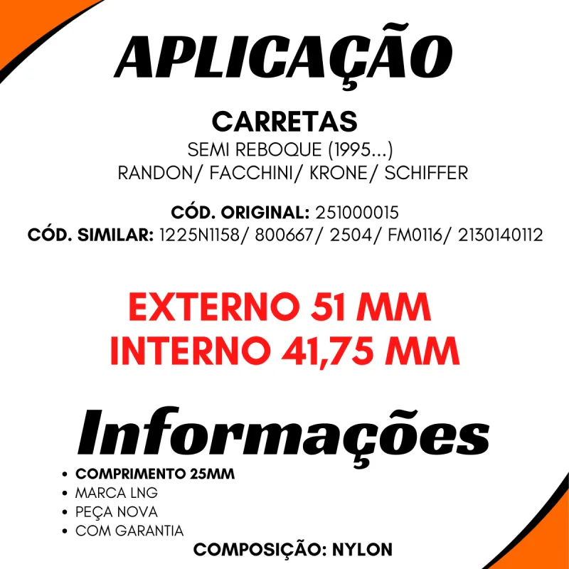 Kit 10 Bucha Eixo S Carretas Semirreboque