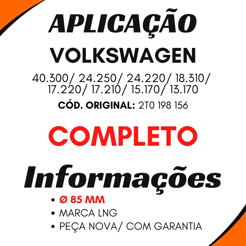 Reparo Compressor Ar Vw 2t0198156 Completo - 85 Mm