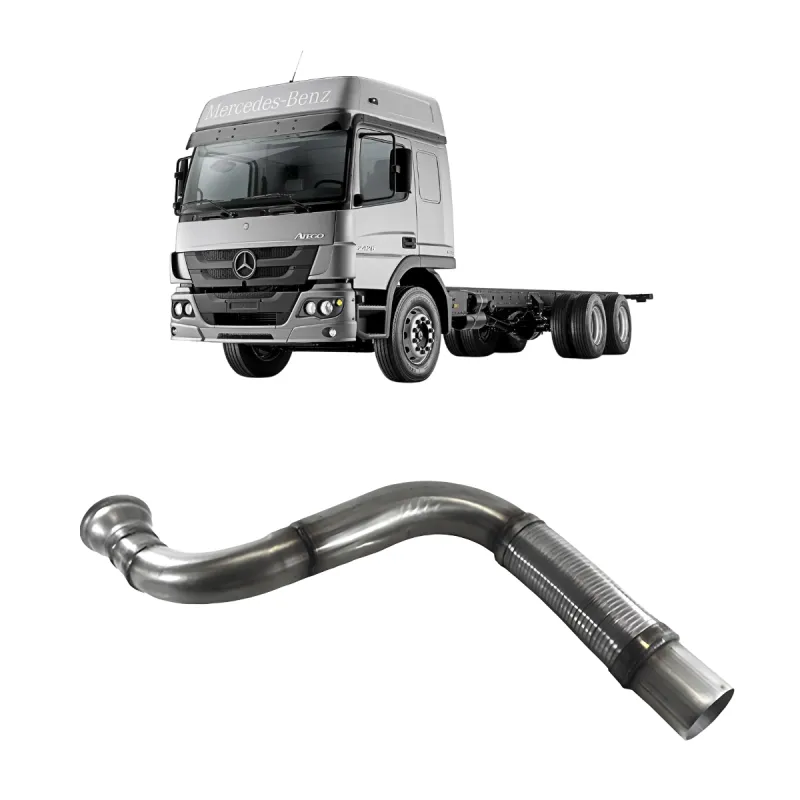 Cano Saída Motor Mbb Atego 2426/ 2429 Euro 5 C/Tubo Flexivel Inox