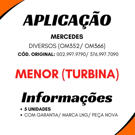 Kit 5 Abraçadeiras Mang Turbina Mb Om352 Om366