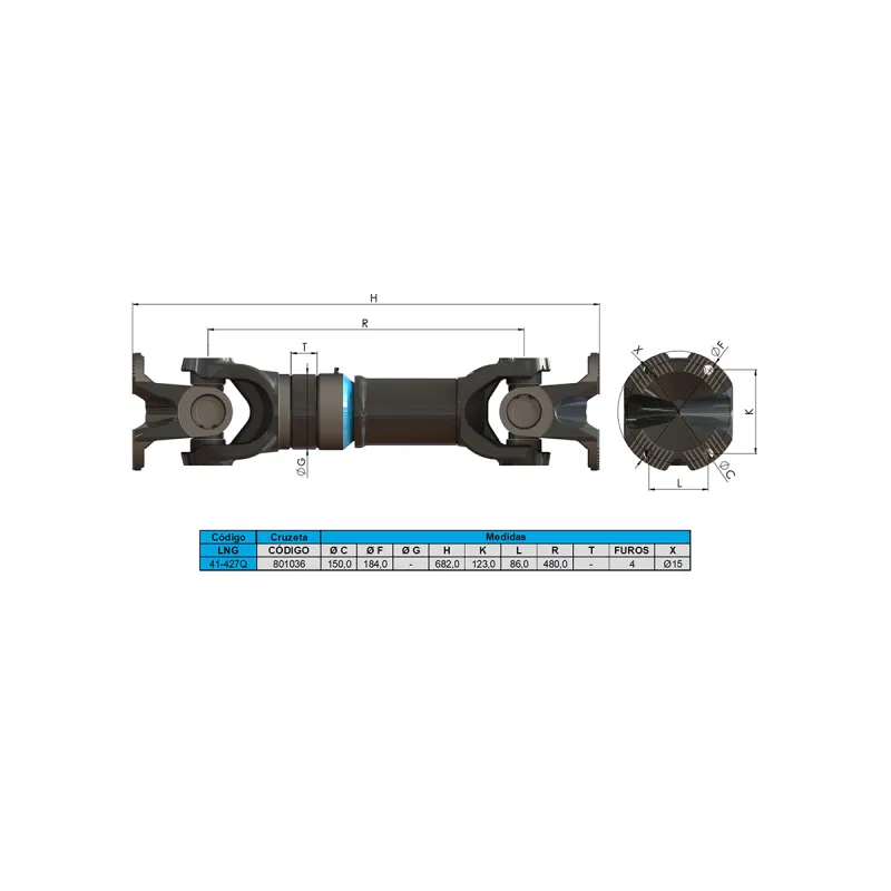 Cardan Completo Entre Eixo Mbb A-680 Mm