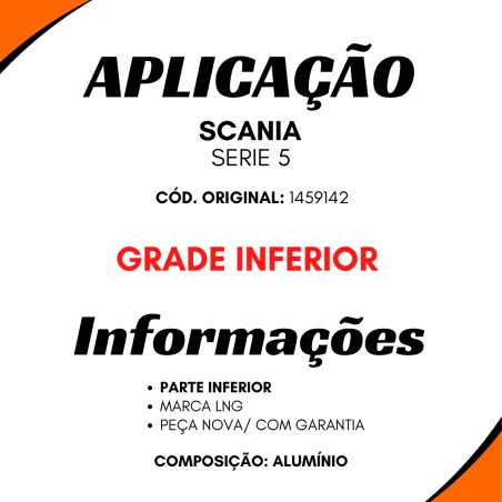 Tela Grade Frontal Inf. Scania Série 5 1459142