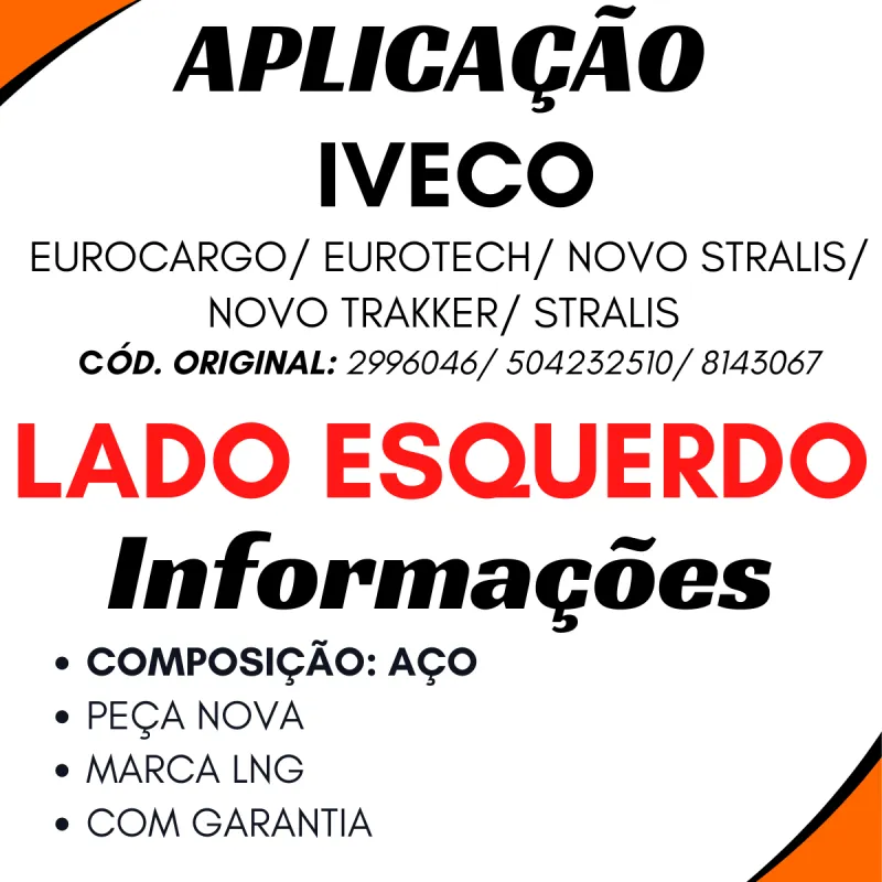 Porta Cabine Esq Iveco Stralis/ Eurocargo/ Eurotech/ Novo Stralis/