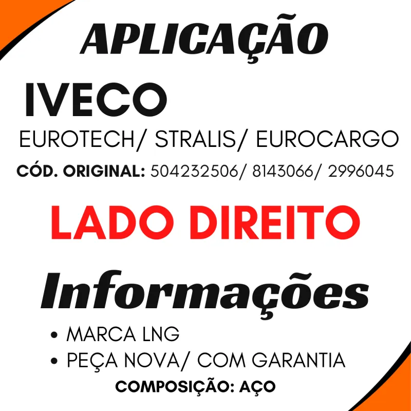 Porta Cabine Dir Iveco Stralis/ Eurocargo/ Eurotech/ Novo Stralis/