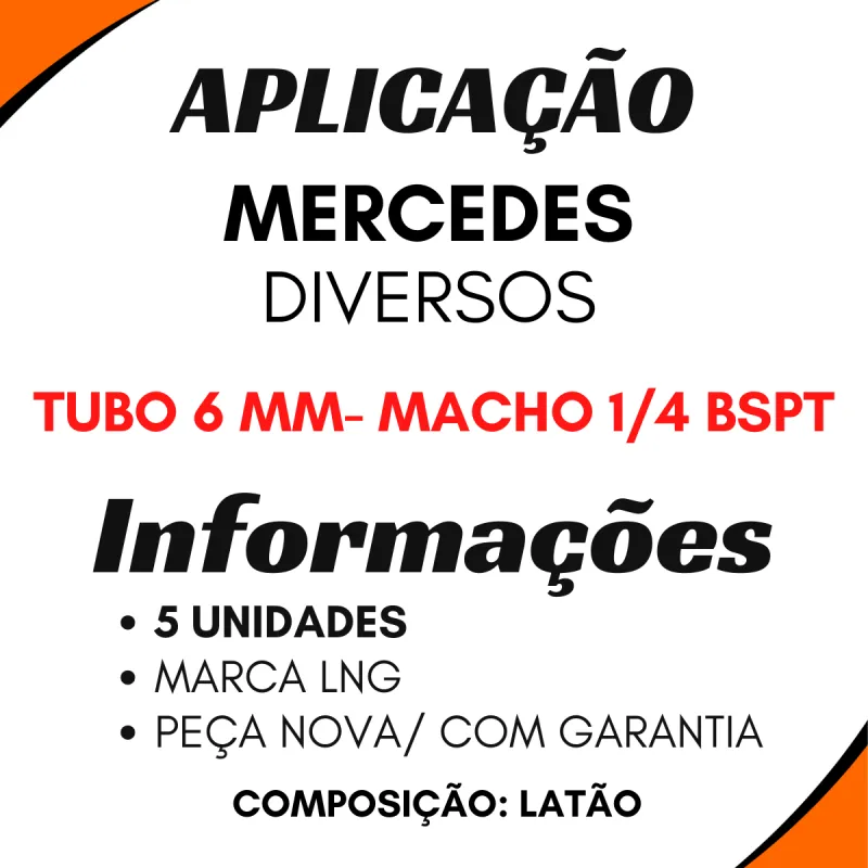 Kit 5 Conector Macho Mbb Diversas Rápido 6 Mm X 1/4 Bspt