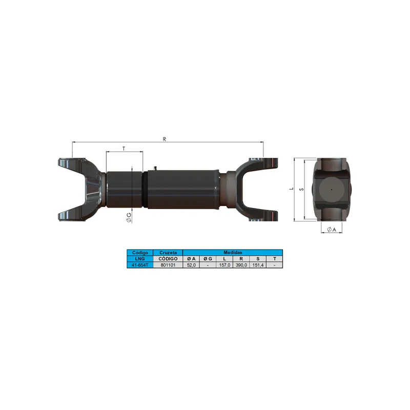 Cardan Parcial Entr Eixo Volvo Vw Iveco 387,5 Mm