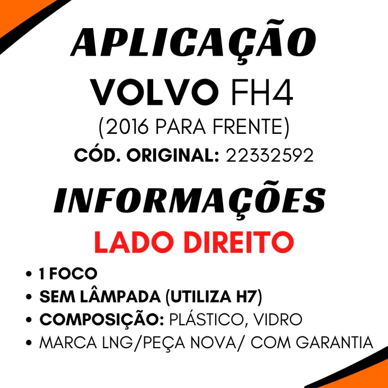 Farol Auxiliar Dir. Volvo Fh4