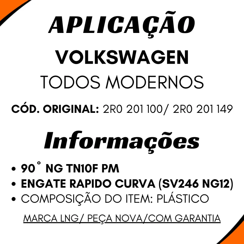 Conexão Tubulacao Combustível Vw 2r0201100/ Curva (Sv246 Ng12)
