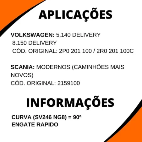 Conexão Tubulacao Combustível Vw 5.140/ 8.150 Delivery Curva (Sv246