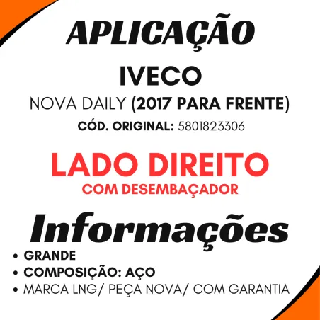 VIDRO ESPELHO IVECO NOVA DAILY 2017