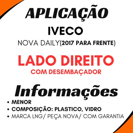 VIDRO ESPELHO IVECO NOVA DAILY