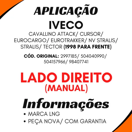 Máquina De Vidro Dir. Manual Iveco Stralis/ Eurocargo/ Tector/