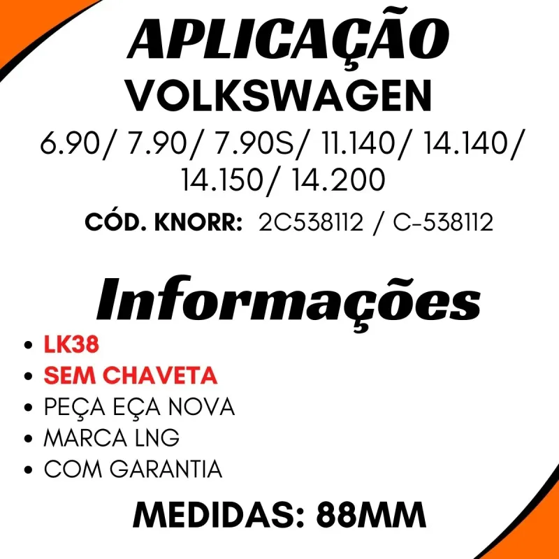 Virabrequim Compressor Ar Vw 6.90/ 7.90/ 7.90s/ 11.140/ 14.140/