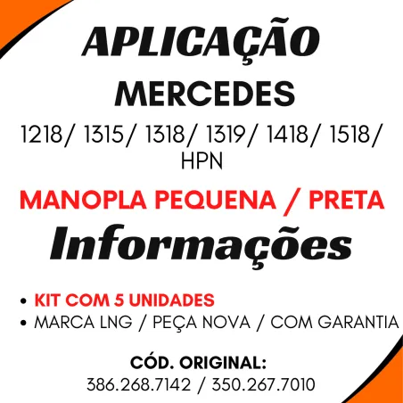 Kit 5 Manoplas Alavanca Câmbio Mbb Hpn 1218/ 1315/ 1318/ 1418/ 1319/
