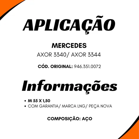 Kit 2 Porcas Diferencial (Pinhao) Mbb Axor 3340 3344 946.351.0072