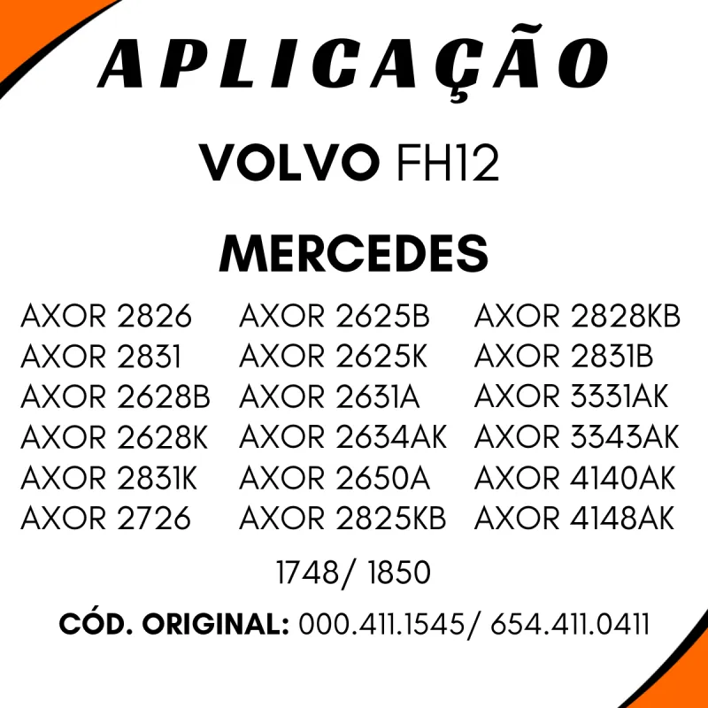 Flange Cardan (De Orelha) Mbb 6544110411/ Volvo Fh12 (4 Furos)