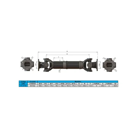 Cardan Completo Entre Eixo Scania 113 B-490mm