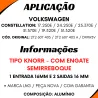 Válvula Freio Mão Vw 17.250e/ 19.320e/ 24.250e/ 25.370e/ 31.320e/