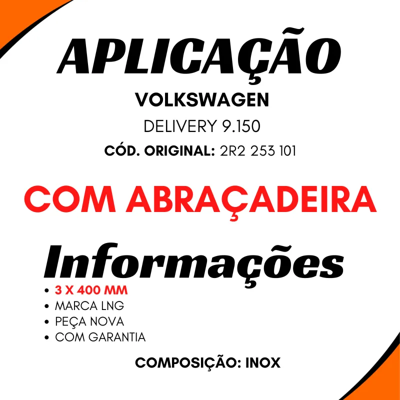 Tubo Flex. Escap. Vw 8.120/ 8.150/ 9.150 Delivery/ Worker 2r2 253 101
