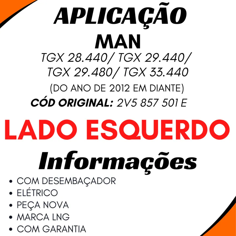 Espelho C/ Desemb. Eletrico Esq. Man Tgx (2012...)