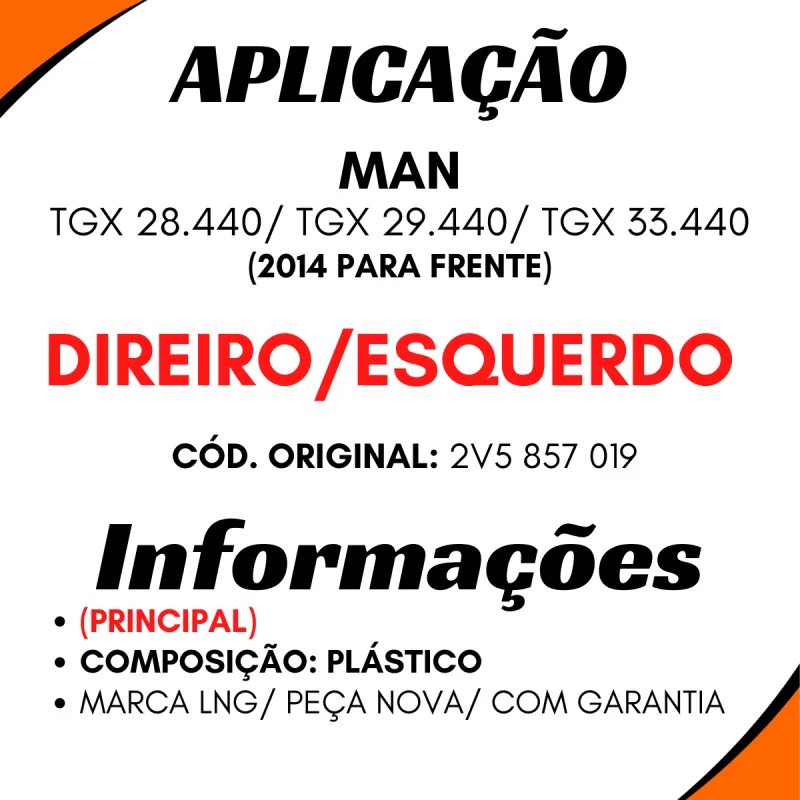 Cobertura Espelho Principal Dir./Esq. Man Tgx 28440/ 29440/ 33440