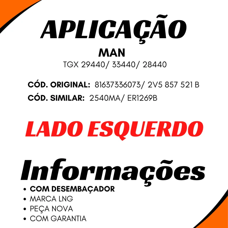 Vidro Espelho Esq. C/Desemb. Vw Tgx 29440/ 33440/ 28440