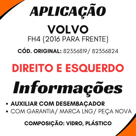Espelho Retrov. Auxiliar C/ Desemb. Esq/ Dir Fh4