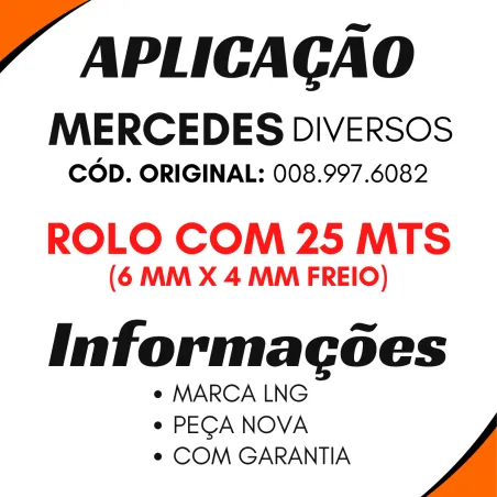 Tubo Nylon Freio 6x4 Rolo C/ 25 Metros Mmb 008.997.6082